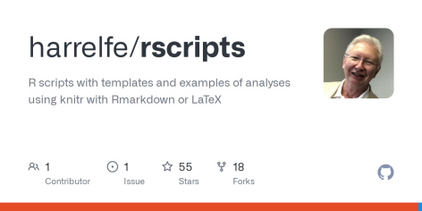 GitHub - harrelfe/rscripts: R scripts with templates and examples of analyses using knitr with Rmarkdown or LaTeX