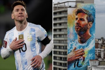 Amazing 100ft-tall Lionel Messi mural is unveiled on building in PSG star's hometown of Rosario in Argentina | The US Sun