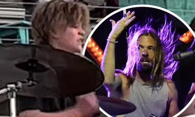 Taylor Hawkins' son Oliver Shane Hawkins pays tribute to late father by drumming to Foo Fighters hit | Daily Mail Online