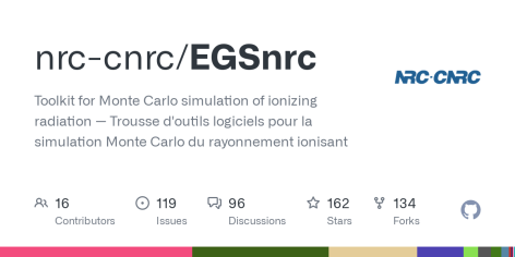 GitHub - nrc-cnrc/EGSnrc: Toolkit for Monte Carlo simulation of ionizing radiation — Trousse d'outils logiciels pour la simulation Monte Carlo du rayonnement ionisant