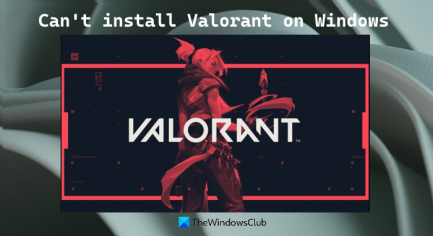 Can't install Valorant on Windows 11/10 PC