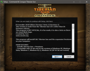 Installer | Download the game Tiberian Sun | Command & Conquer Communications Center