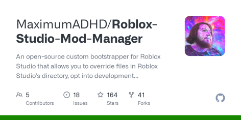 GitHub - MaximumADHD/Roblox-Studio-Mod-Manager: An open-source custom bootstrapper for Roblox Studio that allows you to override files in Roblox Studio's directory, opt into development branches of Roblox, and experiment with Fast Flags.