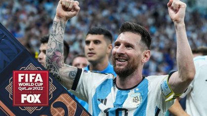 Lionel Messi and Argentina celebrate after defeating the Netherlands at the 2022 FIFA World Cup | FOX Sports