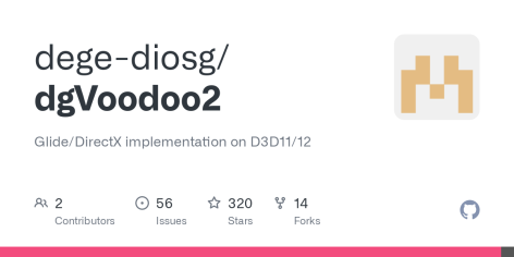 GitHub - dege-diosg/dgVoodoo2: Glide/DirectX implementation on D3D11/12