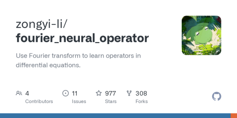 GitHub - zongyi-li/fourier_neural_operator: Use Fourier transform to learn operators in differential equations.