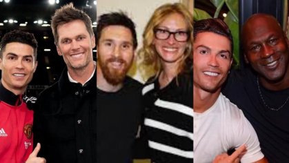 Lionel Messi And Cristiano Ronaldo Meeting Celebrities! Julia Roberts, Michael Jordan etc.. - YouTube