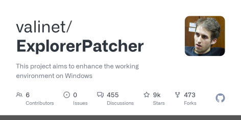 Releases · valinet/ExplorerPatcher · GitHub