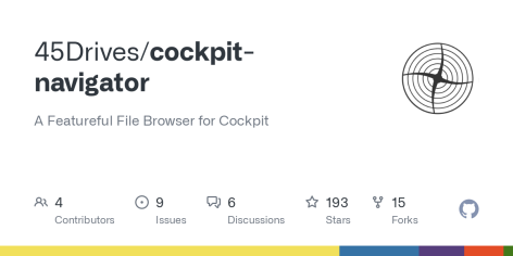 GitHub - 45Drives/cockpit-navigator: A Featureful File Browser for Cockpit