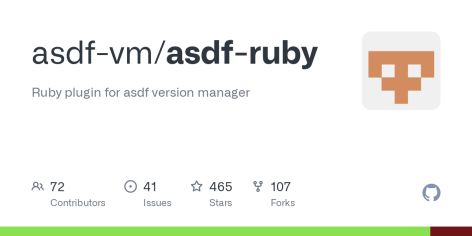 GitHub - asdf-vm/asdf-ruby: Ruby plugin for asdf version manager