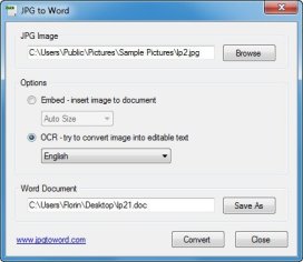 JPG to Word (free) download Windows version
