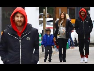 Lionel Messi enjoys stroll in Barcelona with heavily-pregnant wife - YouTube