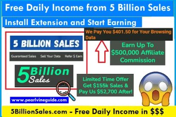 Free Daily Income 5 Billion Sales Sell Your Data Activate