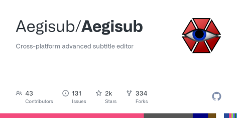 GitHub - Aegisub/Aegisub: Cross-platform advanced subtitle editor
