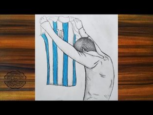 Messi's Celebration Drawing || Easiest way to draw celebration of Lionel Messi || Art Tutorial | Easy drawings, Drawings, Messi