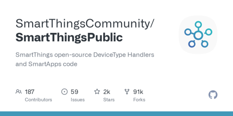 GitHub - SmartThingsCommunity/SmartThingsPublic: SmartThings open-source DeviceType Handlers and SmartApps code