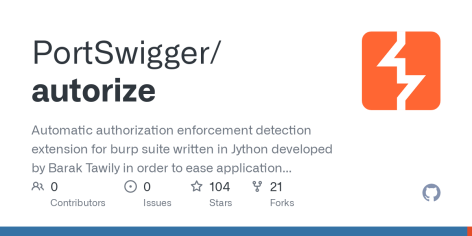 GitHub - PortSwigger/autorize: Automatic authorization enforcement detection extension for burp suite written in Jython developed by Barak Tawily in order to ease application security people work and allow them perform an automatic authorization tests