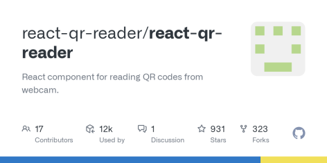 GitHub - react-qr-reader/react-qr-reader: React component for reading QR codes from webcam.