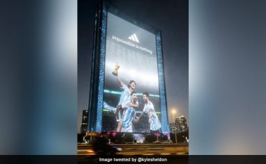 Lionel Messi On World's Largest Frame In Dubai After World Cup Victory