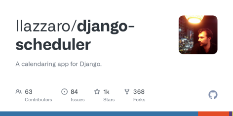 GitHub - llazzaro/django-scheduler: A calendaring app for Django.