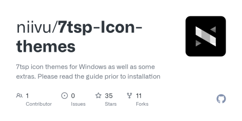 GitHub - niivu/7tsp-Icon-themes: 7tsp icon themes for Windows as well as some extras.  Please read the guide prior to installation