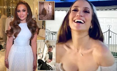 Jennifer Lopez wedding dress: J. Lo unveils her TWO gowns and reveals what Ben Affleck wore | Daily Mail Online