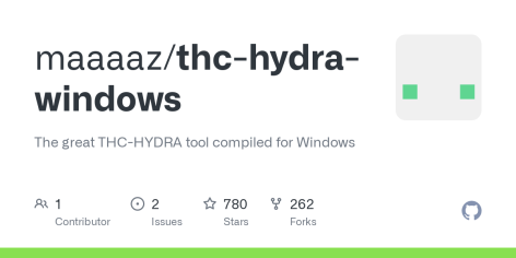 GitHub - maaaaz/thc-hydra-windows: The great THC-HYDRA tool compiled for Windows