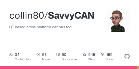 GitHub - collin80/SavvyCAN: QT based cross platform canbus tool