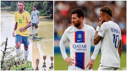Fans in India Erect 40ft Neymar Cut Out Right Next to 30ft Lionel Messi Model to Outdo Argentina Rival<!-- --> - SportsBrief.com