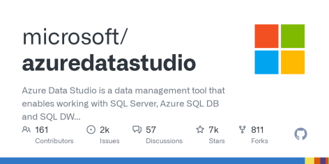 GitHub - microsoft/azuredatastudio: Azure Data Studio is a data management tool that enables working with SQL Server, Azure SQL DB and SQL DW from Windows, macOS and Linux.