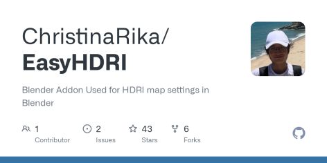 GitHub - ChristinaRika/EasyHDRI: Blender Addon Used for HDRI map settings in Blender