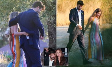 PIC EX: Gerard Piqué, 35, and his new girlfriend Clara Chia Marti, 23, attend a wedding in Spain | Daily Mail Online