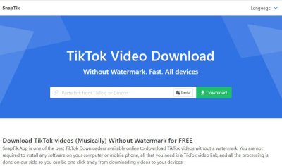 Tiktok downloader - Download TikTok Videos zonder watermerk - SnapTik