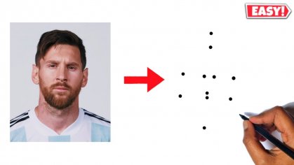 Lionel Messi Drawing Easy | FIFA World Cup 2022 | How To Draw Lionel Messi Face From Dots - YouTube
