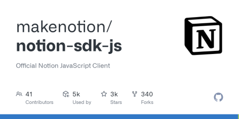 GitHub - makenotion/notion-sdk-js: Official Notion JavaScript Client