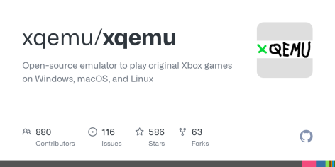 GitHub - xqemu/xqemu: Open-source emulator to play original Xbox games on Windows, macOS, and Linux