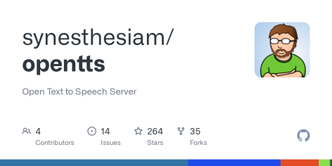 GitHub - synesthesiam/opentts: Open Text to Speech Server