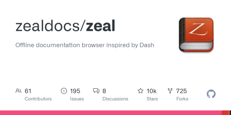 GitHub - zealdocs/zeal: Offline documentation browser inspired by Dash