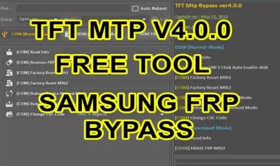 SAMSUNG FRP BYPASS ONE-CLICK ENABLE ADB  TFT MTP V4.0.0 FREE TOOL