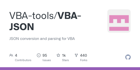GitHub - VBA-tools/VBA-JSON: JSON conversion and parsing for VBA
