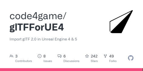 GitHub - code4game/glTFForUE4: Import glTF 2.0 in Unreal Engine 4 & 5