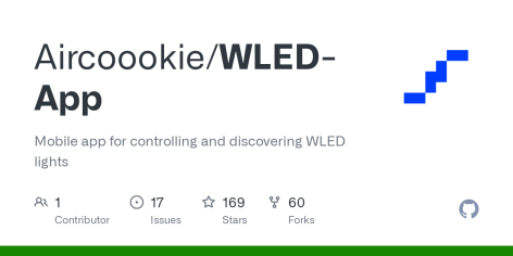 GitHub - Aircoookie/WLED-App: Mobile app for controlling and discovering WLED lights