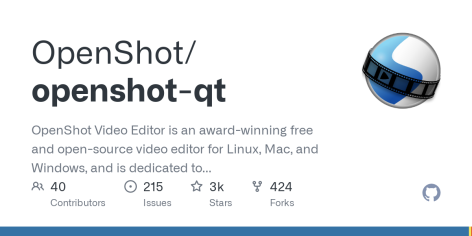 GitHub - OpenShot/openshot-qt: OpenShot Video Editor is an award-winning free and open-source video editor for Linux, Mac, and Windows, and is dedicated to delivering high quality video editing and animation solutions to the world.