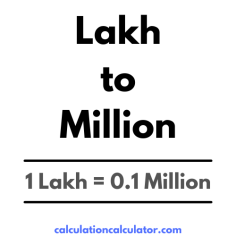 Lakh to Million Conversion | 1 Lakh in Million