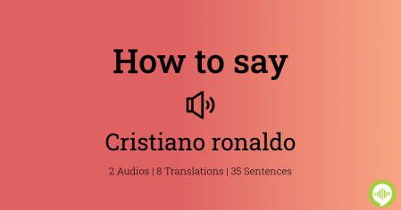 How to pronounce Cristiano ronaldo in Spanish | HowToPronounce.com