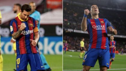 Lionel Messi Dedicated Celebration To Luis Suarez After Goal Against Villarreal - SPORTbible