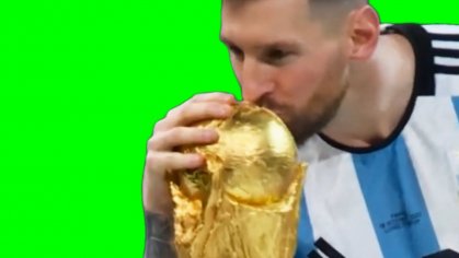 Lionel Messi Kissing World Cup Trophy (HD GREEN SCREEN) - YouTube