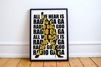 Königin Freddie Mercury Radio Gaga Lyrics schwarz & gelb - Etsy.de