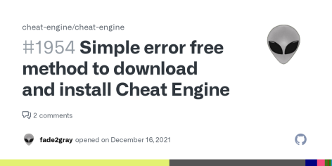Simple error free method to download and install Cheat Engine · Issue #1954 · cheat-engine/cheat-engine · GitHub