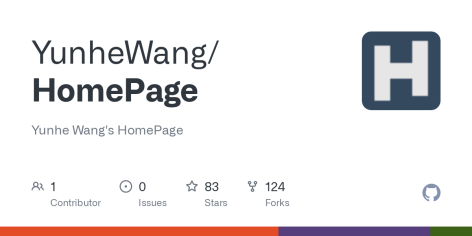 GitHub - YunheWang/HomePage: Yunhe Wang's HomePage